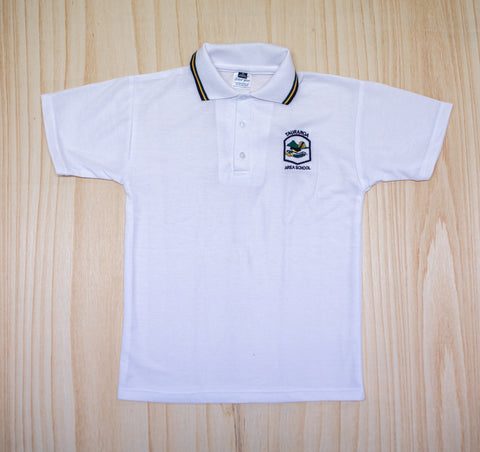 Tauraroa Area School Senior White Polo